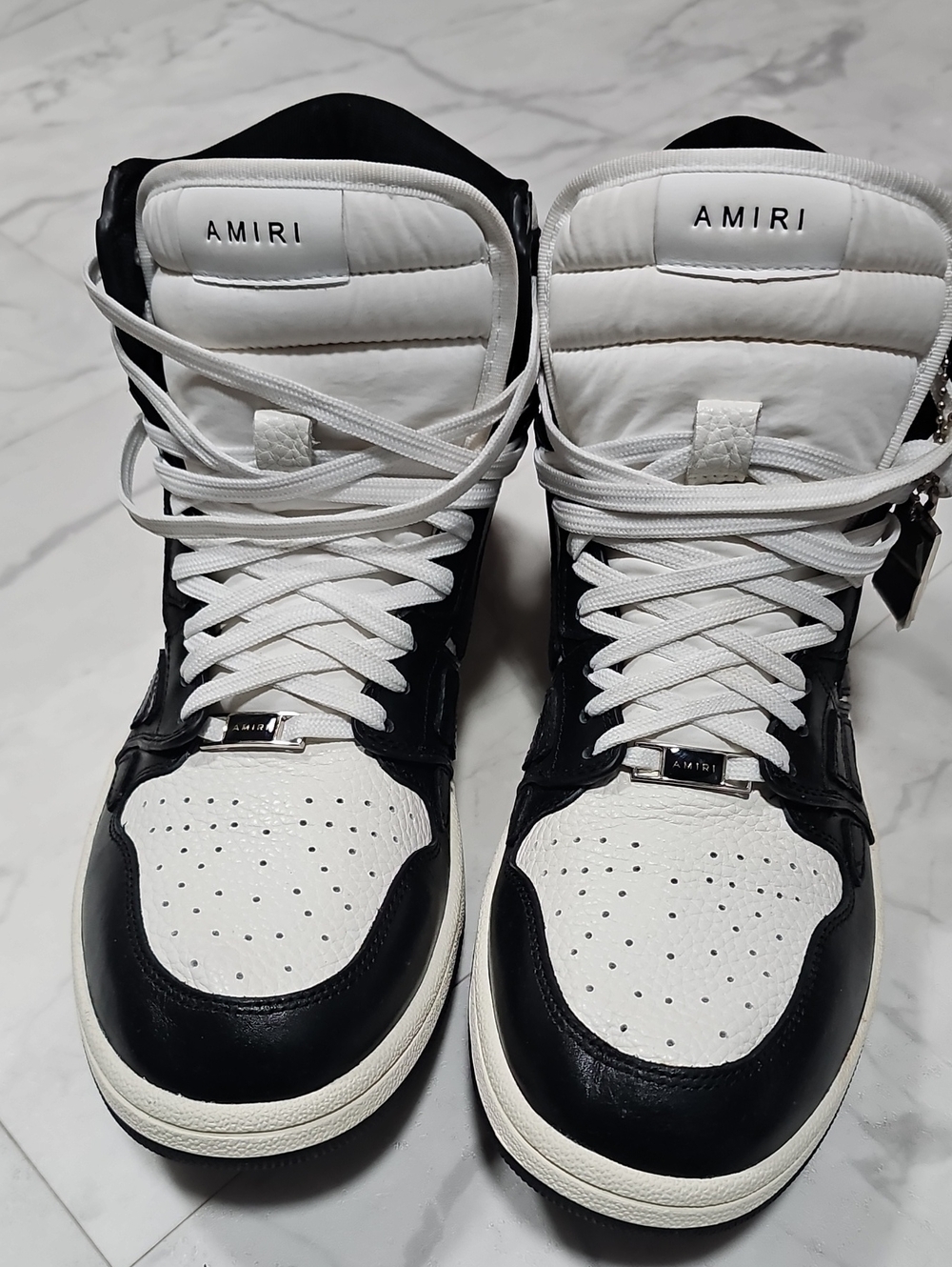 AMIRI Black and White High-Top Sneakers